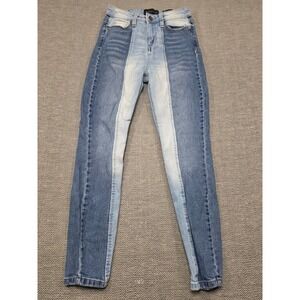 Kendall + Kylie The Ultrababe Skinny Two Tone Colorblock High Rise Jeans 3/26